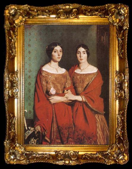 framed  Theodore Chasseriau The Sisters of the Artist, ta009-2